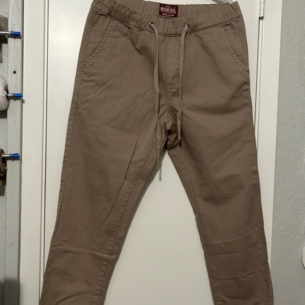 Matchstick size medium khaki joggers drawstring waist